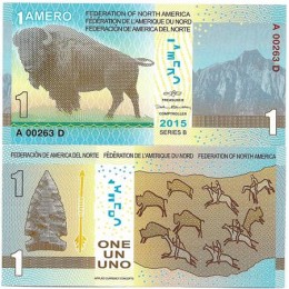 Federação Norte Americana EUA/USA 1 Amero 2015 Polím FE