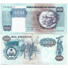 Angola 1.000 Kwanzas 1987 mbc P-121b (FG)