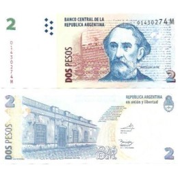 Argentina 2 Pesos 2014 FE P-352a8 Série M