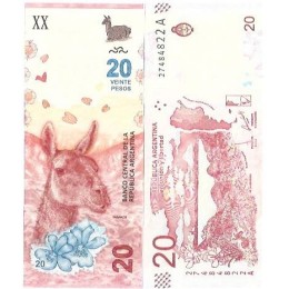 Argentina 20 Pesos 2017 P-361a FE - Guanaco