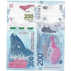 Argentina 200 Pesos 2016 Fe P-364a Baleia