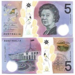 Austrália 5 Dollars 2016 FE P-62a Polím Rainha Austrália 5 Dollars 2016 FE P-62a Polím Rainha