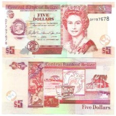 Belize 5 Dollars 2007 FE P-67c Rainha