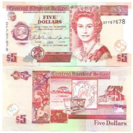 Belize 5 Dollars 2007 FE P-67c Rainha