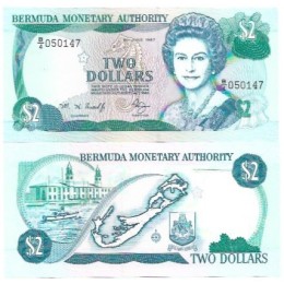 Bermuda 2 Dollars 1997 P-40Ab FE Rainha