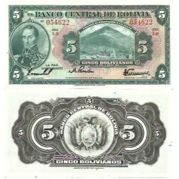 Bolívia 5 Bolivianos L.1928 FE P-120a7.2