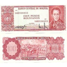 Bolívia 100 Pesos Bolivianos 1962 FE P-164Aa1