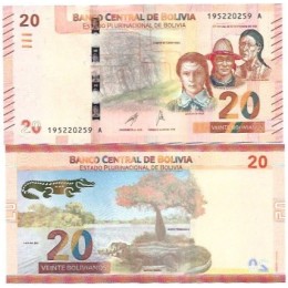 Bolívia 20 Bolivianos 2018 FE P-249b