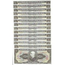 Brasil  5 Cruzeiros SET Completo, 14 Cèdulas Barão Rio Branco