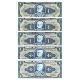 Brasil  C-009 a C-013 1 Cruzeiro FE 1944 a 1958 " ver descriçao "