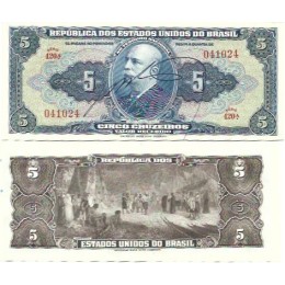 Brasil C-017 5 Cruzeiros 1943 FE Autogr - 420-041024