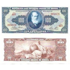 Brasil C-033 100 Cruzeiros 1959 SFE/FE Série 697