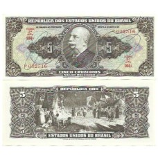 Brasil C-065 5 Cruzeiros 1950 FE Autografada - Série 104ª