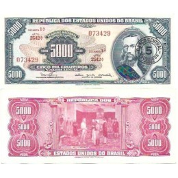 Brasil C-123 5 Cruzeiros Novos Carimbo 1967 FE - 073429