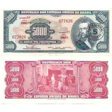 Brasil C-123 5 Cruzeiros Novos Carimbo 1967 SOB/FE (077826)