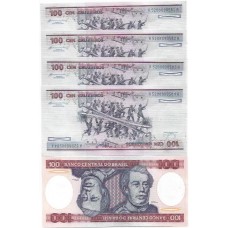 Brasil C-157 100 Cruzeiros 1984 FE - 5 Seq - Série 5208