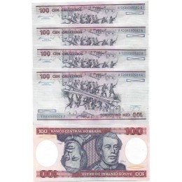 Brasil C-157 100 Cruzeiros 1984 FE - 5 Seq - Série 5208