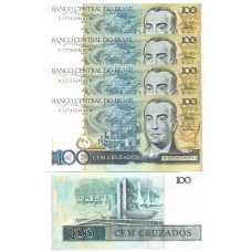 Brasil C-187 100 Cruzados 1987 FE - 5 Seq - Série 2253