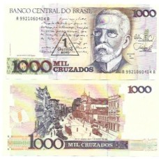 Brasil C-197 1 Cruzado Novo Carimbo 1989 FE