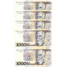 Brasil C-198 1 Cruzado Novo Carimbo 1989 FE - 5 Seq - Série 0263