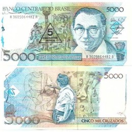 Brasil C-201 5 Cruzados Novos Carimbo 1989 FE - Série 3605