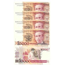 Brasil C-203 10 Cruzados Novos Carimbo 1990 FE - 5 Seq - Série 4432