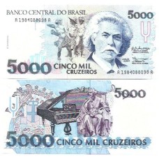 Brasil C-219 5.000 Cruzeiros 1990 FE