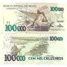 Brasil C-227 100.000 Cruzeiros 1992 FE