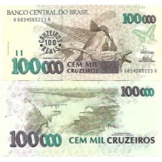 Brasil C-235 100 Cruzeiros Reais Carimbo 1993 FE