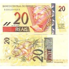 Brasil C-306 20 Reais 2007 FE Série 0001
