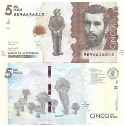 Colômbia 5 MIL Pesos 2017 P-459c Fe