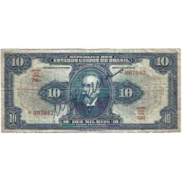 Brasil R-110d 10 Mil Réis Autografada 1942 USADA - 007942
