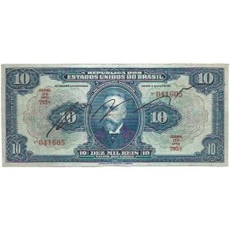 Brasil R-110d 10 Mil Réis Autografada 1942 MBC - 041605