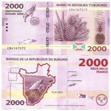 Burundi 2.000 Francs 2015 P-52a Fe