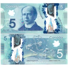 Canadá 5 Dollars 2013 FE P-106d Polím