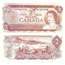 Canadá 2 Dollars 1974 FE P-86a Rainha
