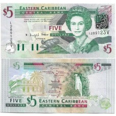 Caribe 5 Dollars 2003 FE P-37v St Vincent Rainha