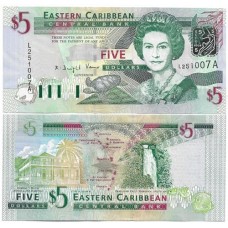 Caribe 5 Dollars 2003 Fe P-42a Antigua - Rainha