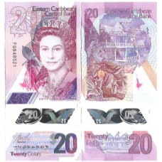 Caribe 20 Dollars 2019 FE P-58a Polím Rainha
