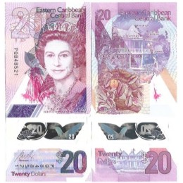 Caribe 20 Dollars 2019 FE P-58a Polím Rainha