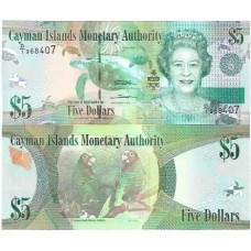 Ilhas Cayman 5 Dollars 2010 FE P-39a Rainha