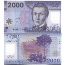 Chile 2.000 Pesos 2009 P162a FE Polím