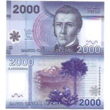 Chile 2.000 Pesos 2012 P162b FE Polím