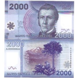 Chile 2.000 Pesos 2012 P162b FE Polím