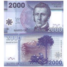 Chile 2.000 Pesos 2014 P162d FE Polím