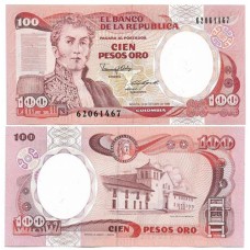 Colômbia 100 Pesos Oro 1986 FE P-426b