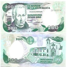 Colômbia 200 Pesos Oro 1985 FE P-429c