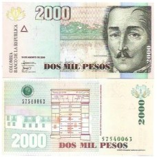 Colômbia 2.000 Pesos 2009 P-457j FE