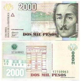 Colômbia 2.000 Pesos 2009 P-457j FE