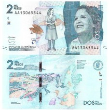 Colômbia 2.000 (2 Mil) Pesos 2015 FE P-458a